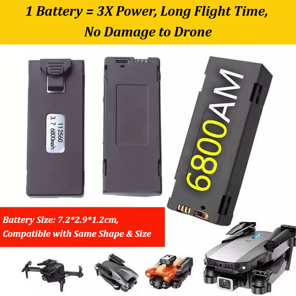 3.7V 6800mAh Spare Replacement - Drone E88 Rc Quadcopter 评论和价格