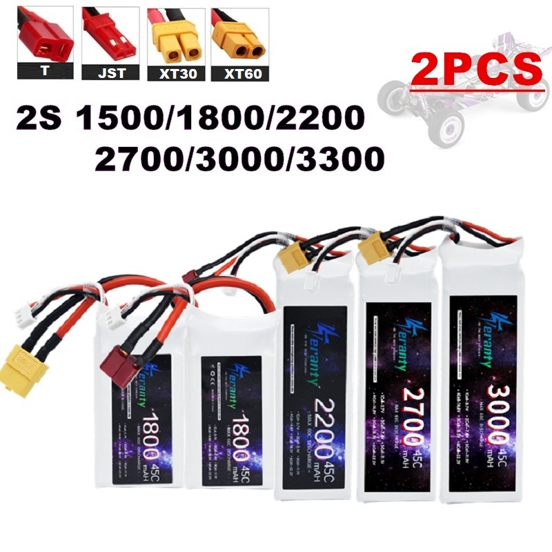 2PCS 7.4V Lipo 2S Battery 1500 - Drone Rc Leading 评论和价格