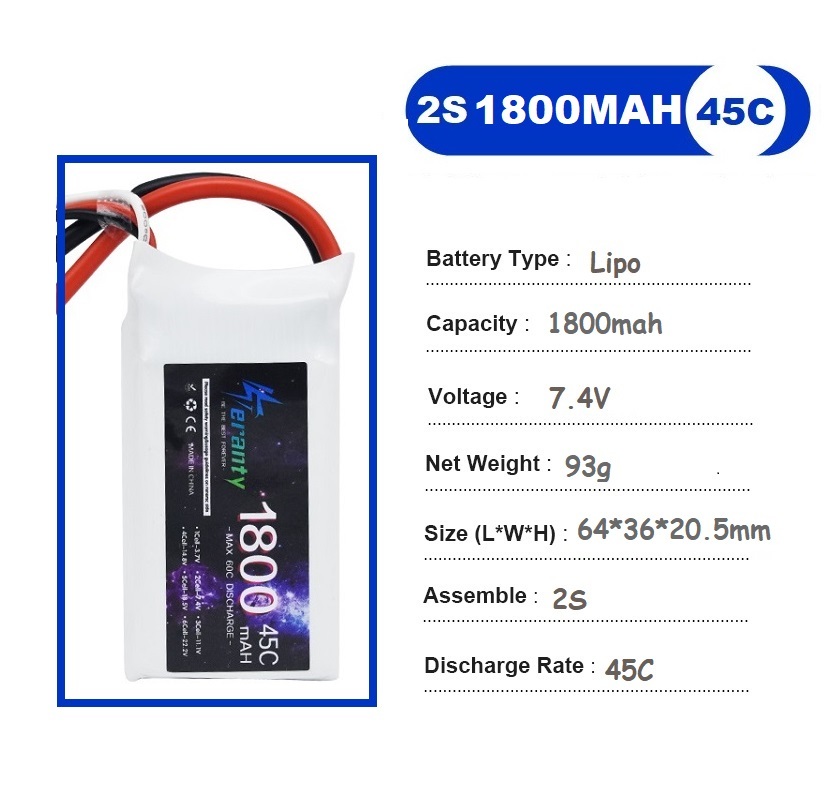 2PCS 7.4V Lipo 2S Battery 1500 - Drone Rc Leading 评论和价格