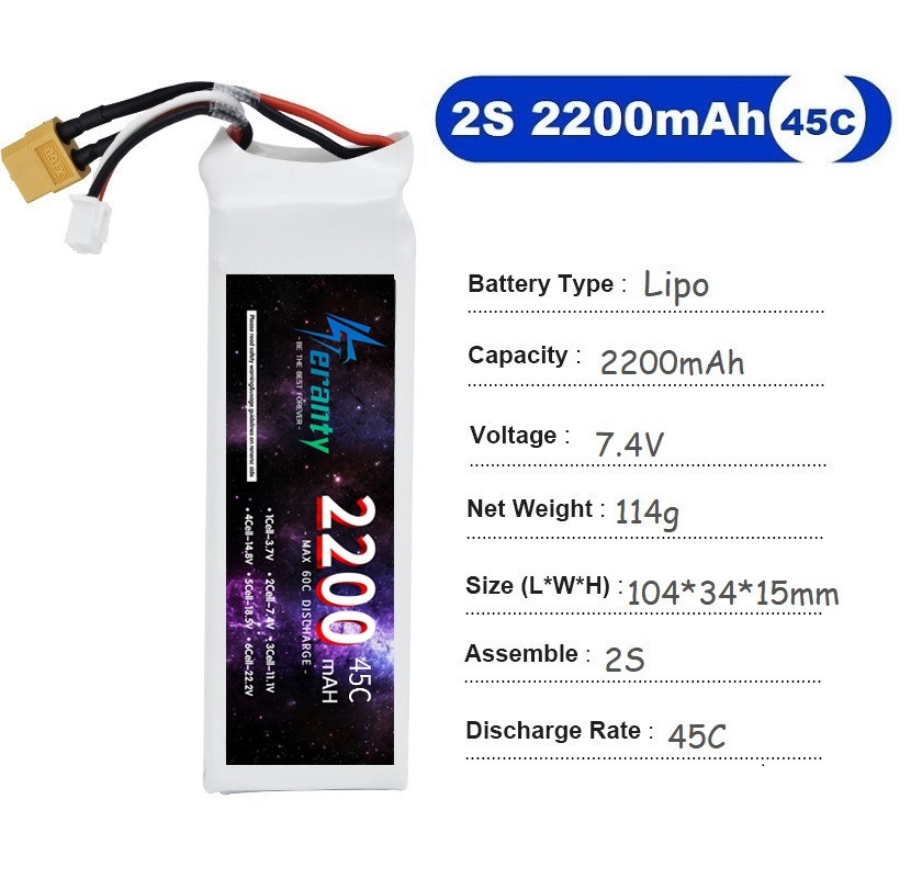 2PCS 7.4V Lipo 2S Battery 1500 - Drone Rc Leading 评论和价格